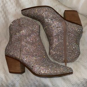 BETSEY JOHNSON Diva Rhinestones Boots